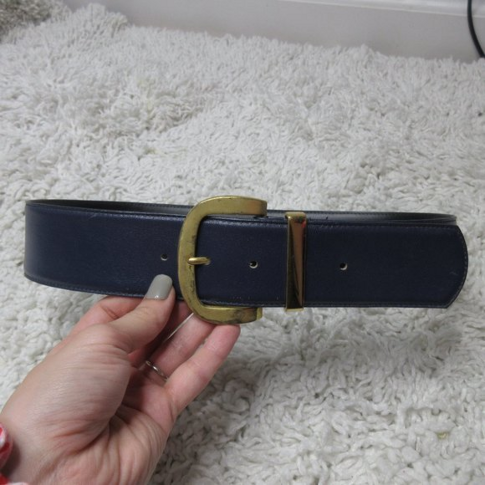 B.G. Street‎ blue leather belt sz M